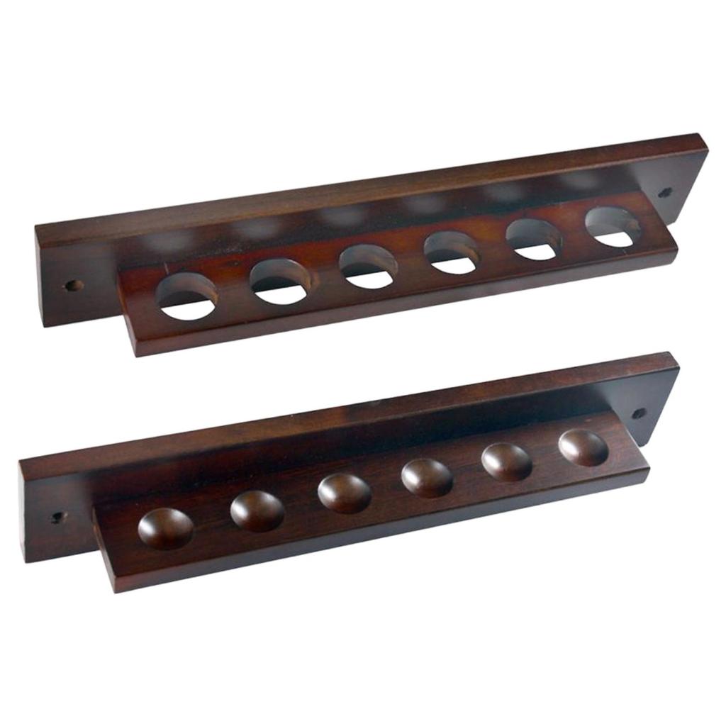 Billiard Cue Rack Compact Wood Wall Mounted Holder Organizer for Pool Bar Club Home Game Room Storage
