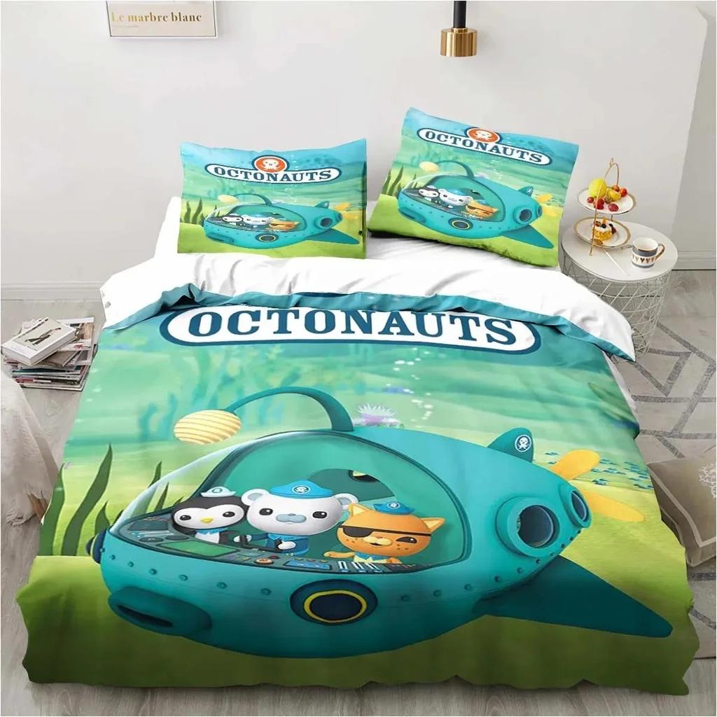 New 3D Cartoon Octonauts Bedding Collection Bedroom Single Double Bed King Size Quilt Cover And Pillowcase KidS Birthday Gift