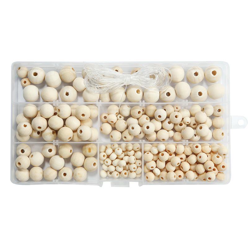 Natural Beech Wood Beads: 6-14mm Round Wooden Beads for Jewelry Making
