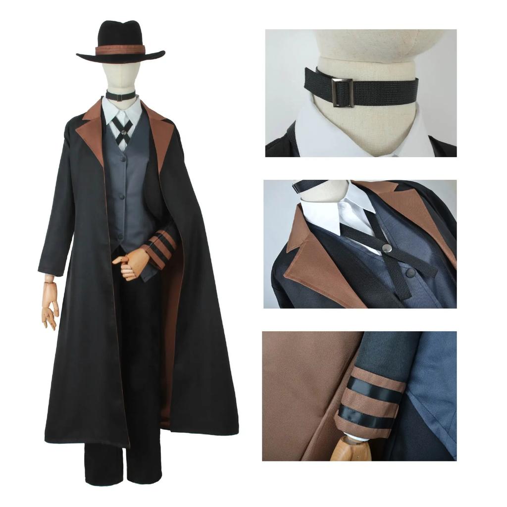 Bungou Stray Dogs Nakahara Chuuya Cosplay Anime Man Costume Wig Hat Glove Jacket Pants Female Dazai Cosplay Suit