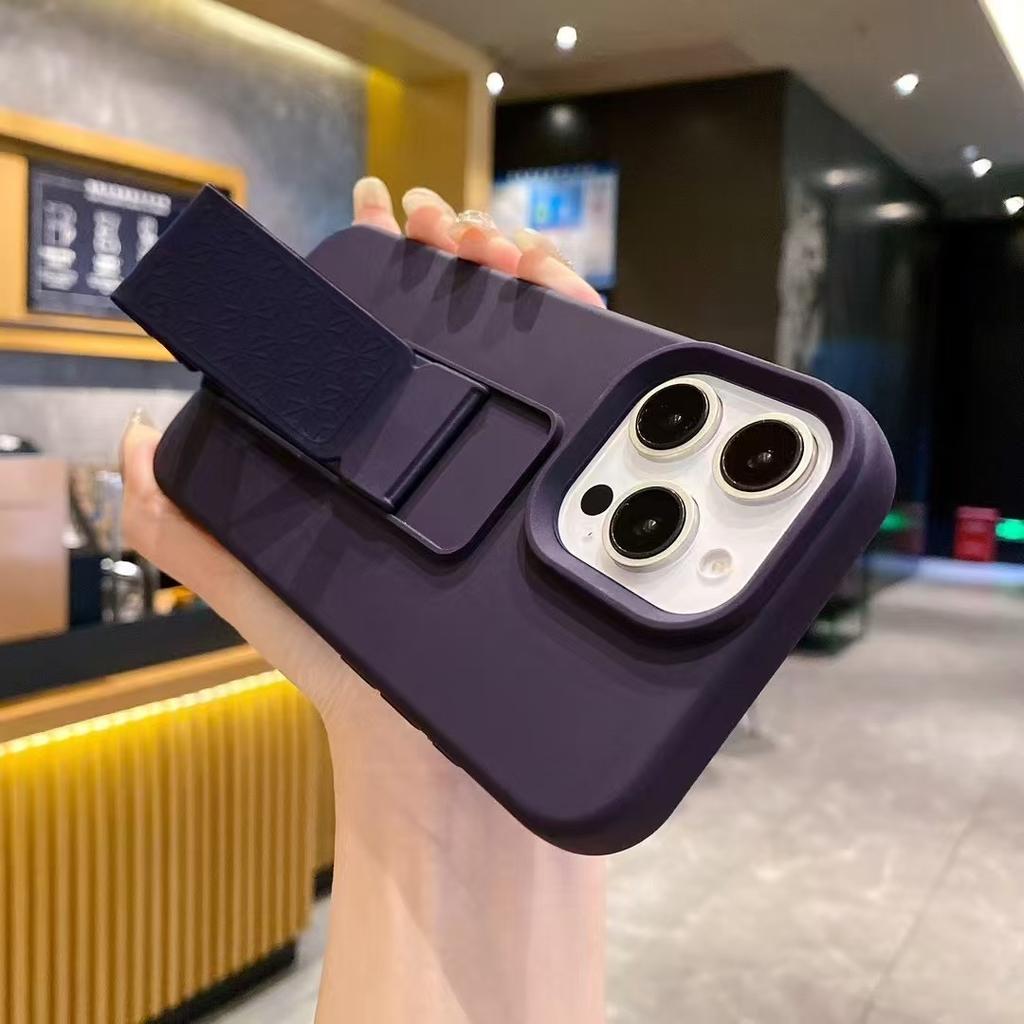 Suitable for Ip16promax Liquid Silicone Wristband Stand, Apple 15/14 Solid Color Protective Case