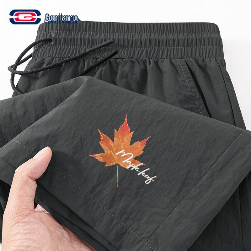 

GENIOLAMODE Men s Ice Silk Casual Shorts L