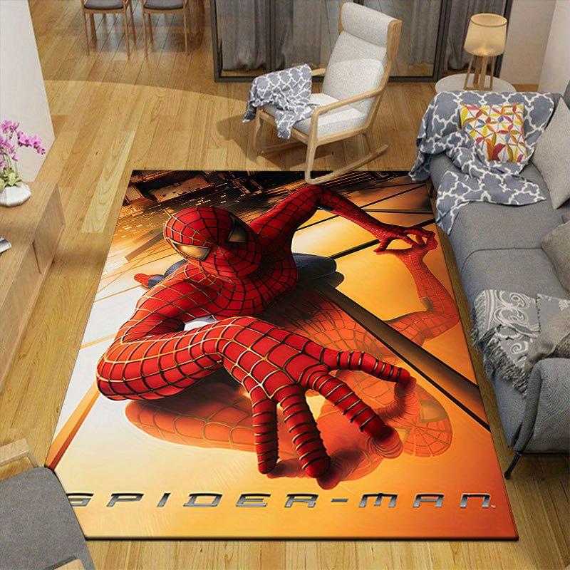 1pc Disney Spiderman Pattern Carpet Area Rug Non Slip Carpet Hand Washable Floor Mat Suitable For Living Room Bedroom Home Decor