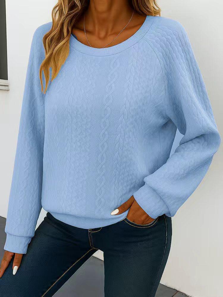 Casual Round Collar Long Sleeve Loose Pullover Mesh Fabric Multi-Colour Womens Sweatshirt Comfortable Fit Trendy Versatile for Spring Autumn