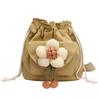 Cute Girl Crossbody Bag Casual Shoulder Bag Women Japanese Minimalist Drawstring Bucket Bag New Floral Design