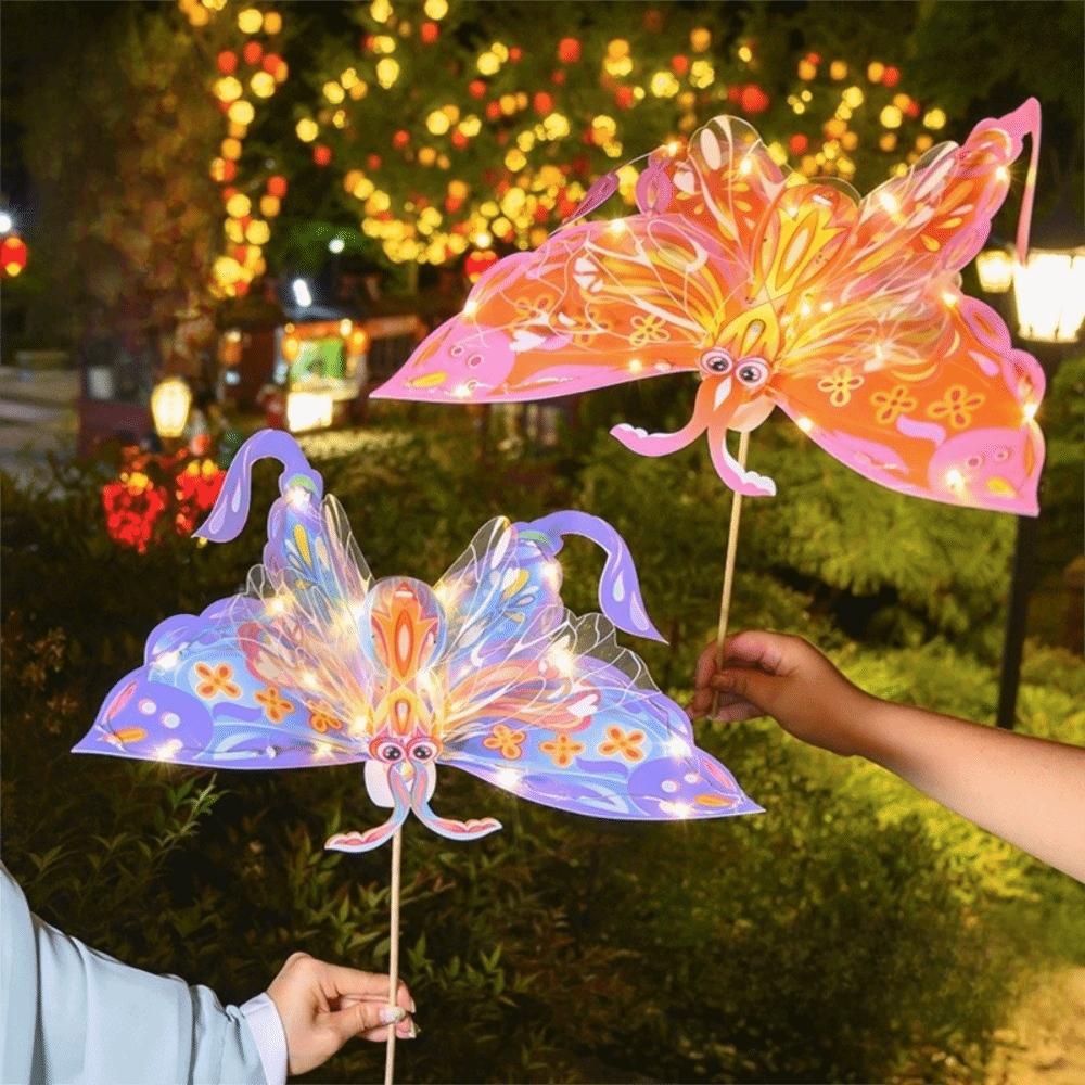 Semi-finished Product Butterfly Lantern Material Kit Led Traditional Flower Lantern  Party