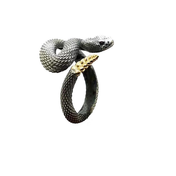 Vintage Gothic Domineering Black Color Snake Ring For Men Women Punk Handmade Stainless Steel Ring Jewelry Accessories Gift 2026