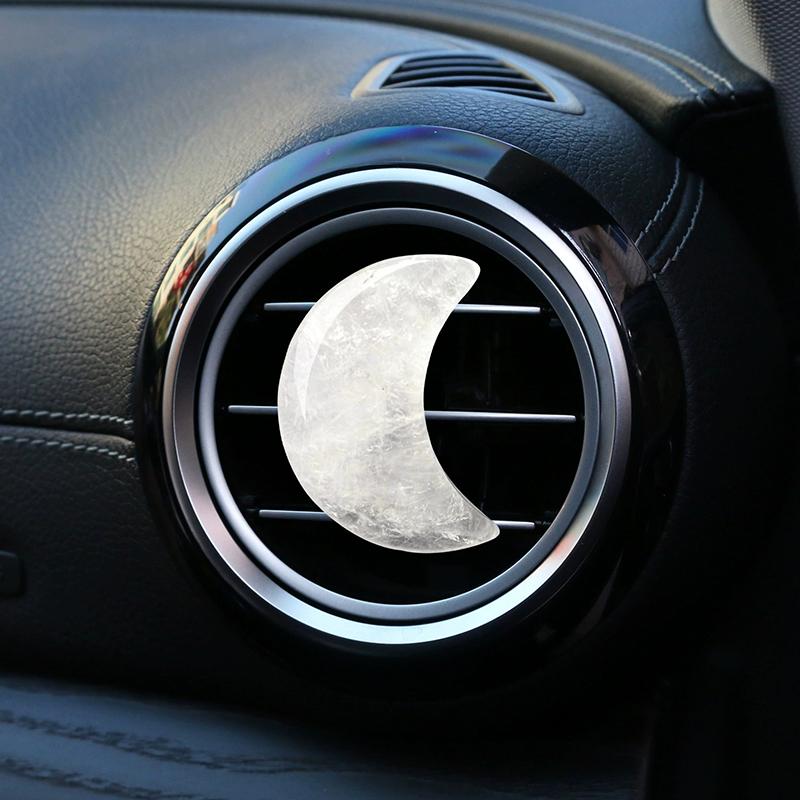 Crystal Moon Car Air Freshener Perfume Clip Women Pink Moon Interior Decoration Auto Air Conditioner Outlet Fragrance Diffuser