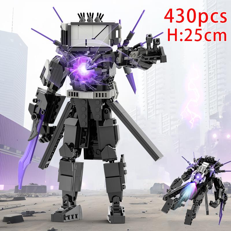 MOC Skibidi Toilette Bausteine Titan Monitorman Spinne VS TV Mann Figuren Konstruktionsspielzeug DIY Modell für Kinder Weihnachten