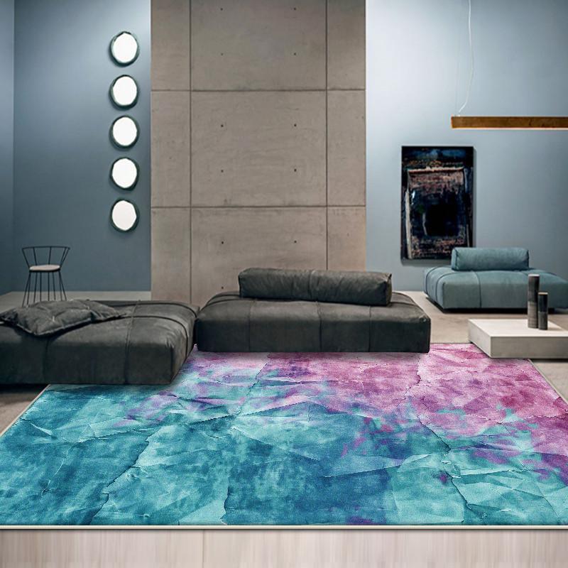 Tmavě modrý abstraktní koberec obývací pokoj snadno čistitelný dekorace pod pohovku stolní koberečky velká plocha ložnice šatna podložka na podlahu protiskluzová