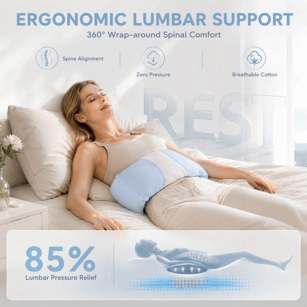 Adjustable Wrap Around Lumbar Support Pillow Breathable Lower Back Protected Pad  Office