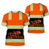 Abbigliamento da Lavoro Estivo Traspirante T-shirt da Uomo Stile Stampa 3D Camionista Sicurezza Trasporti Uniforme da Lavoro Top Ampi Oversize