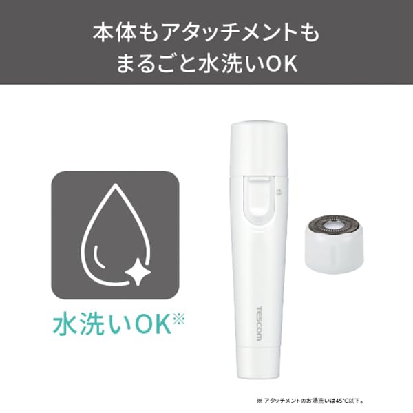 Tescom Face Shaver and Body Battery Shaver, Operated, Washable, TK252B-W