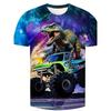 Summer Round Neck 3D Dinosaur Printed Top Fashionable Casual Short Sleeved Children's Boy T-shirts