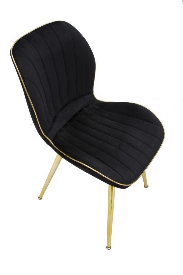 Paris Chair Space Black Gold Set 2 Pz Cm 46X58X77