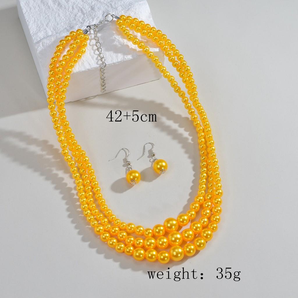 Pearl European Fashion Jewelry Set With Pendant For Women And Men