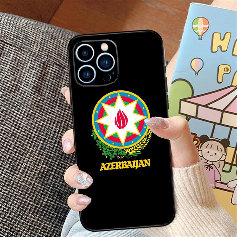 

Azerbaijan Flag Case For iPhone 15 13 12 11 14 16 Pro Max XR XS X Plus 12 13 Mini Bumper Cover Capa iPhone 16 Plus