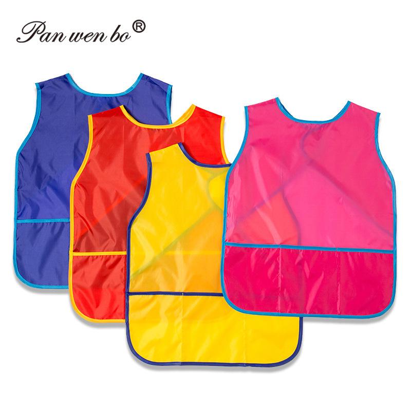 Children's Long Sleeve Waterproof Painting Smock with Velcro Closure