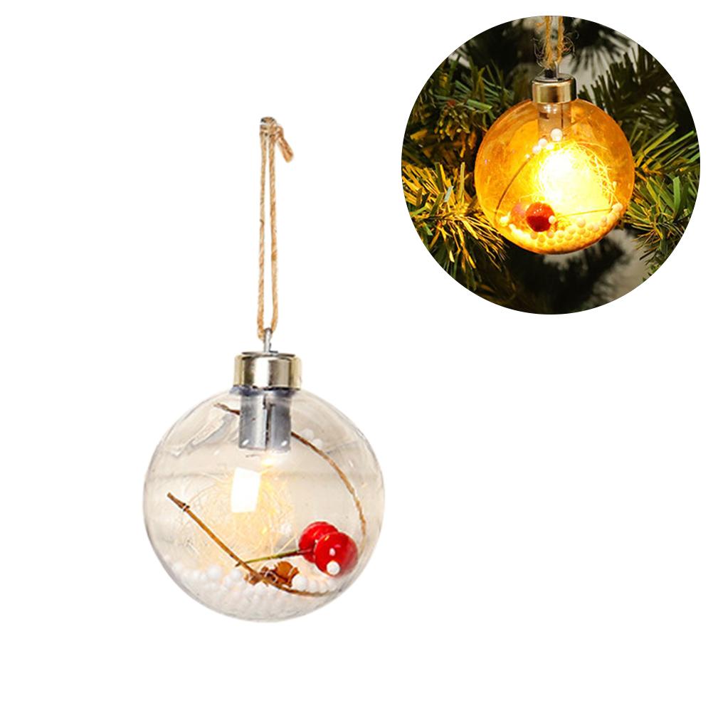 Christmas Baubles Balls with LED Light Hanging Pendant Christmas Tree Ornaments Home Hanging Ornament