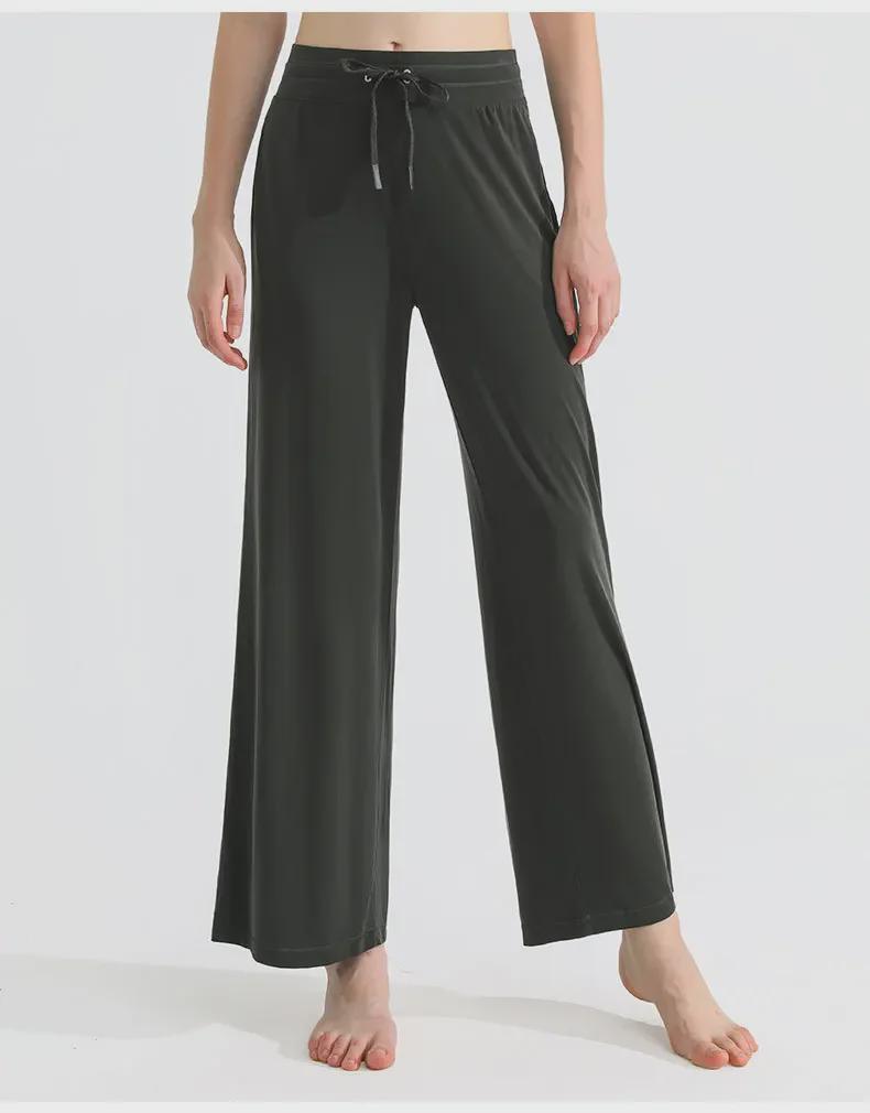 PLUS Modal-Hose mit weitem Bein, drapiert, elastischem Bund und Kordelzug für Freizeitsport oder Yoga