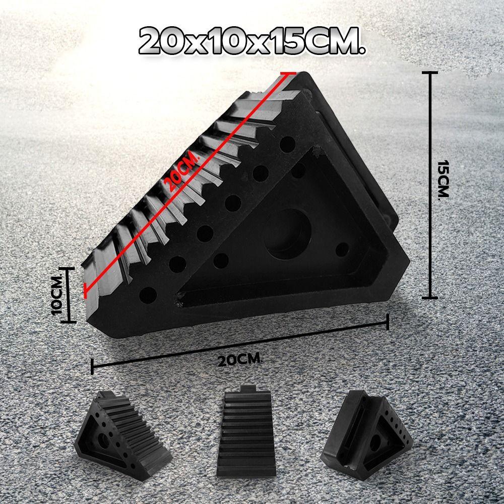 Black Wheel Chocks Heavy Duty Vehicle Wheel Stoppers Stable AntiSlip Device  Vehicle Safety