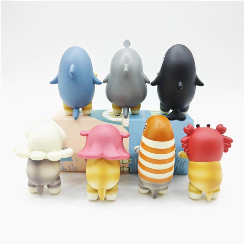 Adorable Cat Fuku Sandy Ocean Animal Plush Figures Blind Box Collectible Toys