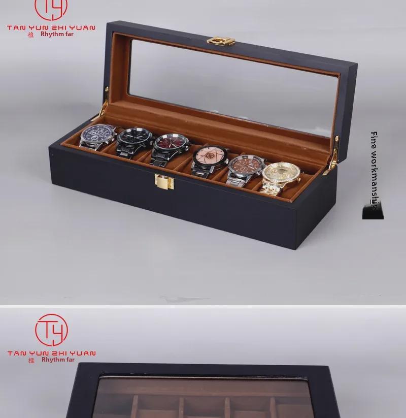 Tanyun Zhiyuan Black Matte 6102 High-End Wooden Watch Storage Box