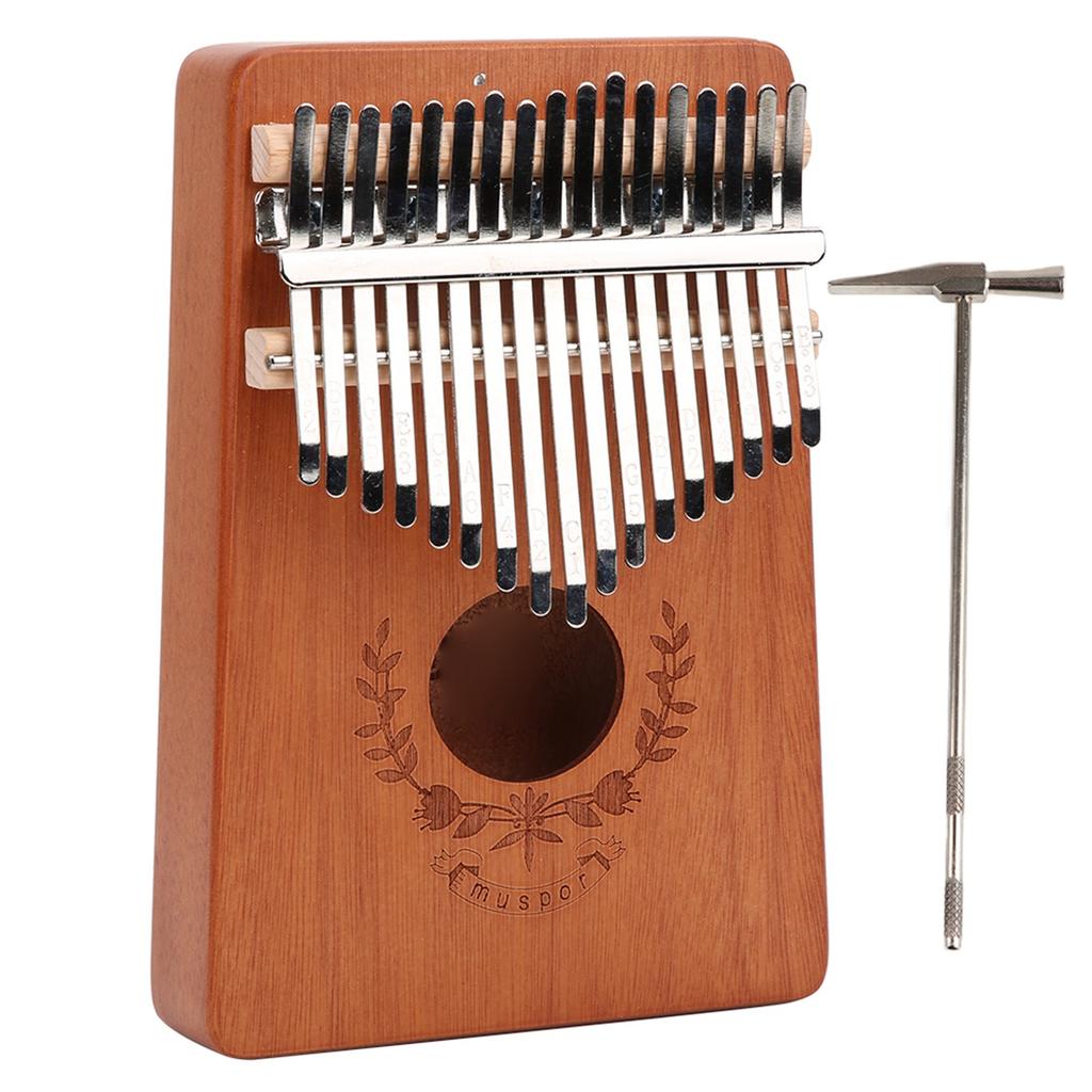 Kalimba Thumb Piano Mahogany Small Portable 17 Key for Beginner Music Instrument LTK17S(Natural )