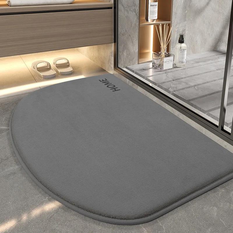 Memory Foam Bath Mat Quick-Dry Bathroom Rug, Non-Slip Water-Absorbing, Soft Solid Color Floor Mats for Bathroom Essentials