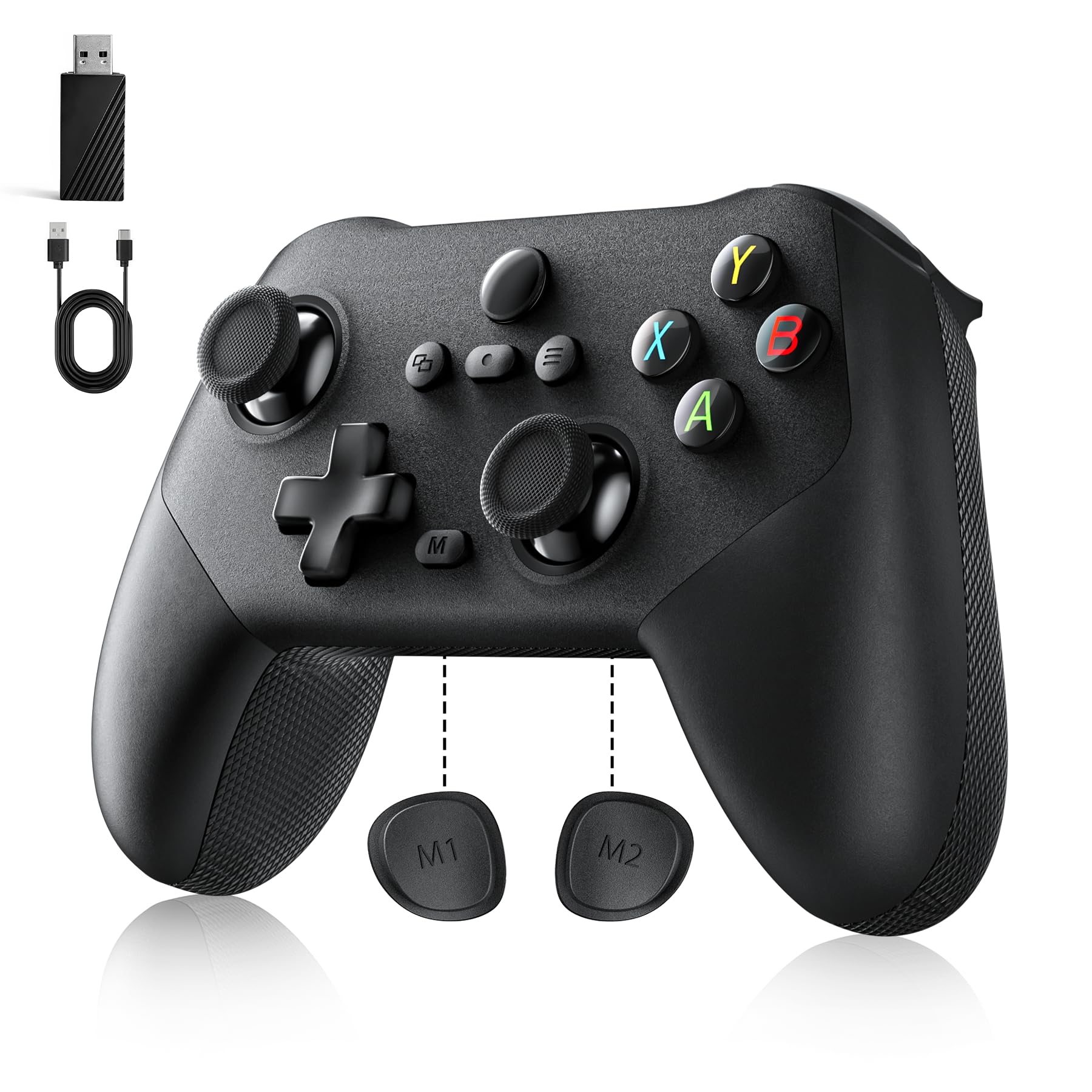 

KJKD [2026 New Release - Great Value] Wireless/Wired PC Controller with 2.4G Receiver, TMR Joystick, 1000Hz Turbo Rapid Fire, Zero Dead Zone, Macro Fu