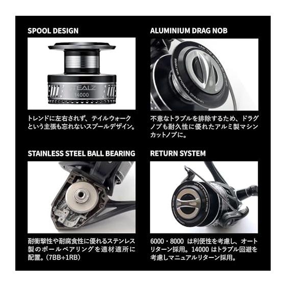 Tailwalk Reel STEALZ Stealth Optional Spool 8000