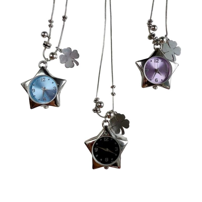 Trendy Four Leaf Symbol Necklace for Everyday Wear Stainless Steel Neckwear Jewelry Gift with Lucky Charm Design