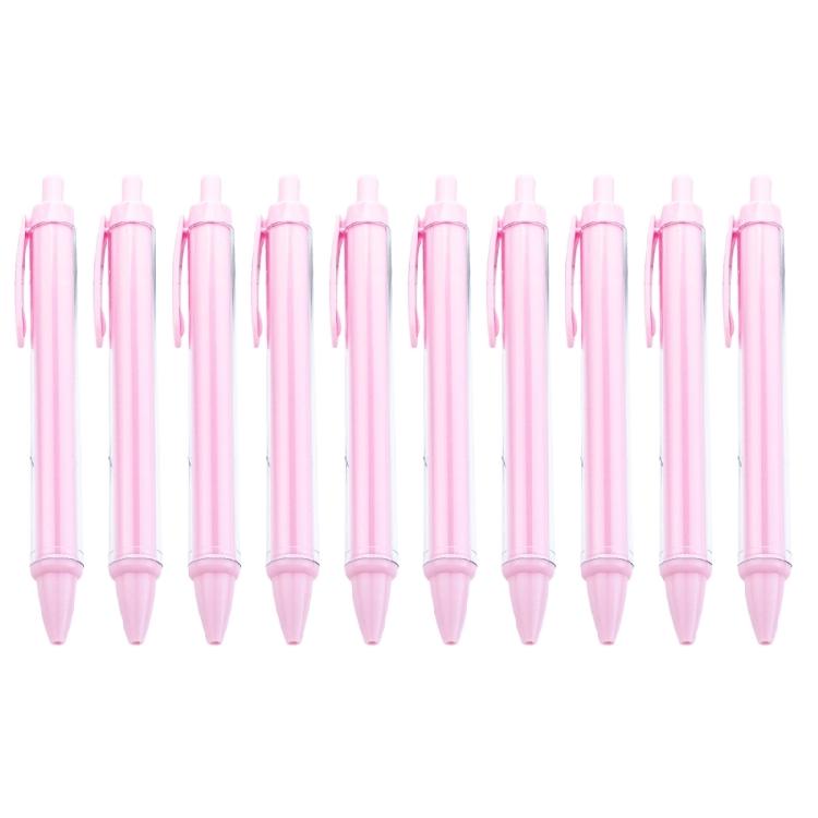 10Pcs Retractable Ballpoint Pen Plastic Ballpoint Pen Press to Open Close Ergonomic Grip Writing Pen for Students