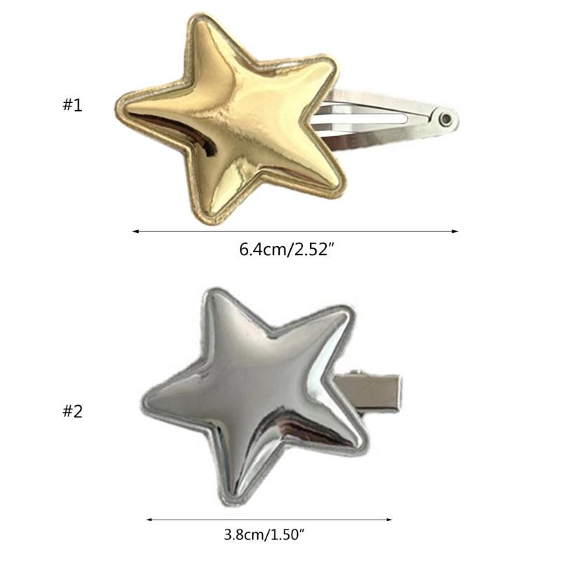 PU-Leather Hair Clip Hairpins Fashion Five-Pointed Star Hair Barrettes Sweet Headpiece Hair Accessories for Women Girls