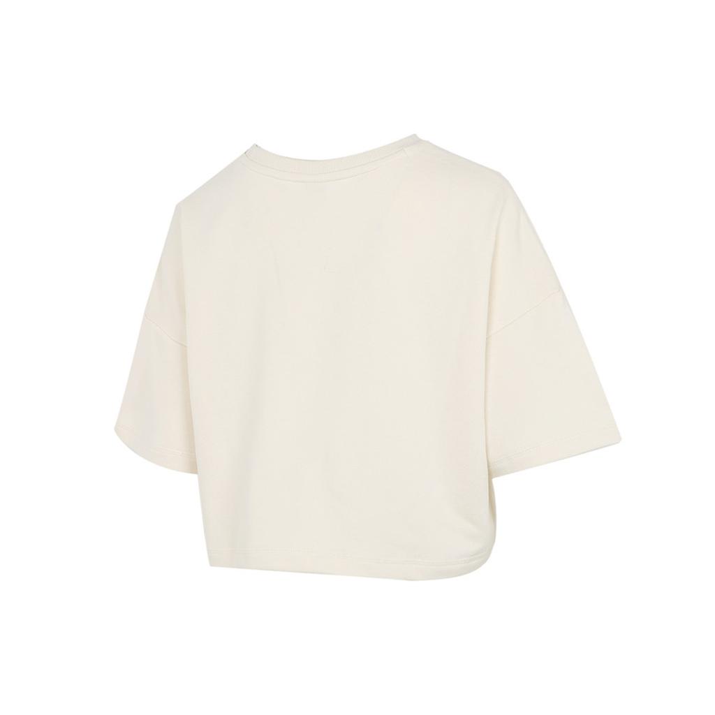 PUMA Crop Tops Women's Ecru Crew Neck Moderate 533212-73