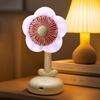 Small Desktop Fan with Brushed Motor Strong Airflow Low Noise USB Rechargeable Flower Shaped Air Cooling Fan
