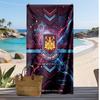 West Ham United Fußball-Print Strandtuch, Großes Weiches Schnelltrocknendes Handtuch für Strand Camping Schwimmen