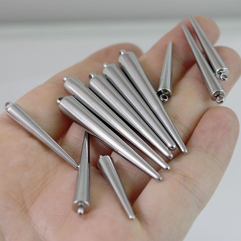 4Pcs Stainless Steel Metal Circular Cone Charms Pendants for Necklace Earrings Accessories DIY Jewelry Making Suppliers