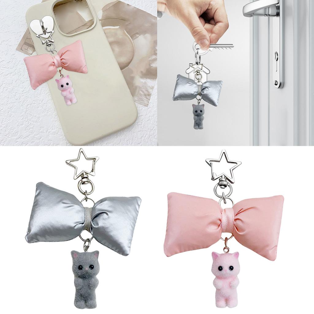 Elegantní klíčenka s motýlkem, klíčenka s mašlí, kočka s motýlkem, motýlek, odnímatelná šňůrka na telefon, ozdoba pro módní ženy