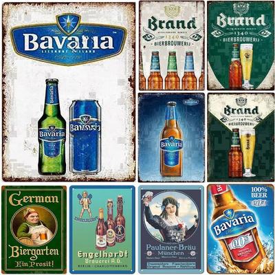Marken Bier Metall Blechschilder Plakette Bayern Wanddekoration Vintage Poster Eisenmalerei für Man Cave Zuhause Café Garten Club Bar