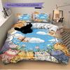 3pcs Cute Cats Bedding Set, Breathable And Soft, Suitable for All Seasons Machine Washable, Suitable for Bedroom Decoration,yy250822157