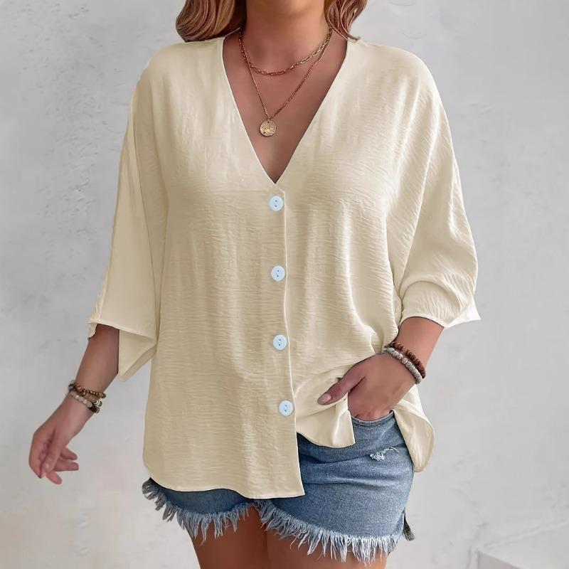 Frühling und Herbst Neue Damen V-Ausschnitt Knopf Eis Seide Gerüscht Einfarbig Strickjacke Langarm Oberteil