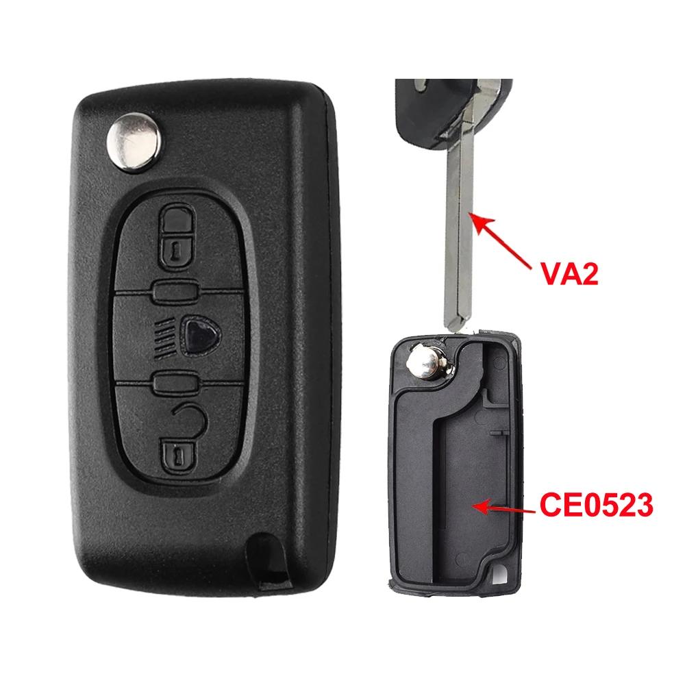 YOCASTY Flip Remote Car Key Shell Case For Peugeot 207 307 308 407 607 807 For Citroen C2 C3 C4 C5 C6 Xsara Berlingo HU83 VA2