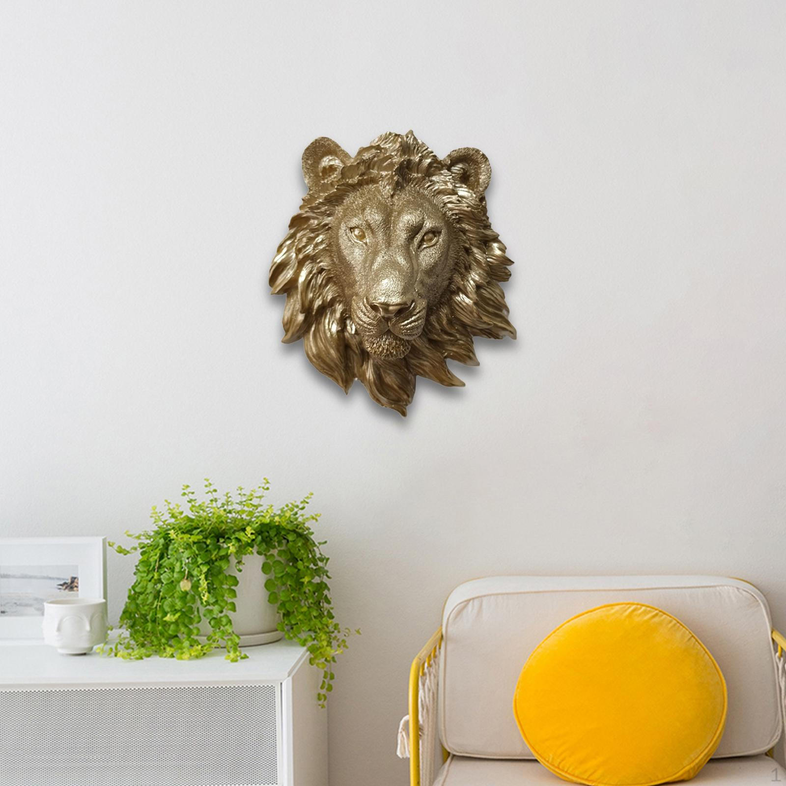 

Полирезиновая голова животного, настенная статуя, художественная ремесленная декоративная статуэтка ручной работы для жизни Lion