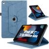 Coque Pour iPad 10,2 Pouces (2019/2020/2021) Etui Rotatif Anti-Rayures Cuir PU - Bleu Motif Arbre