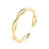 Versatile S925 Sterling Silver Gold-Plated Intertwined Korean Style Open Ring.
