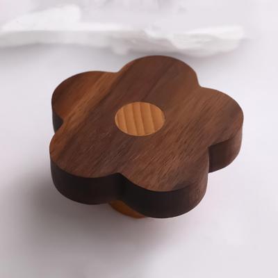 Blumen Schubladengriffe 4 Stück Holz Heimdeko mit Schrauben Blumen Schrankgriffe für Schrank Heim Schminktisch Kinderzimmer