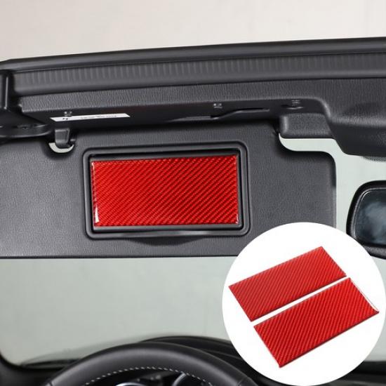 Červený panel nálepky kosmetického zrcátka z uhlíkových vláken pro Mazda MX-5 Miata 2016-23