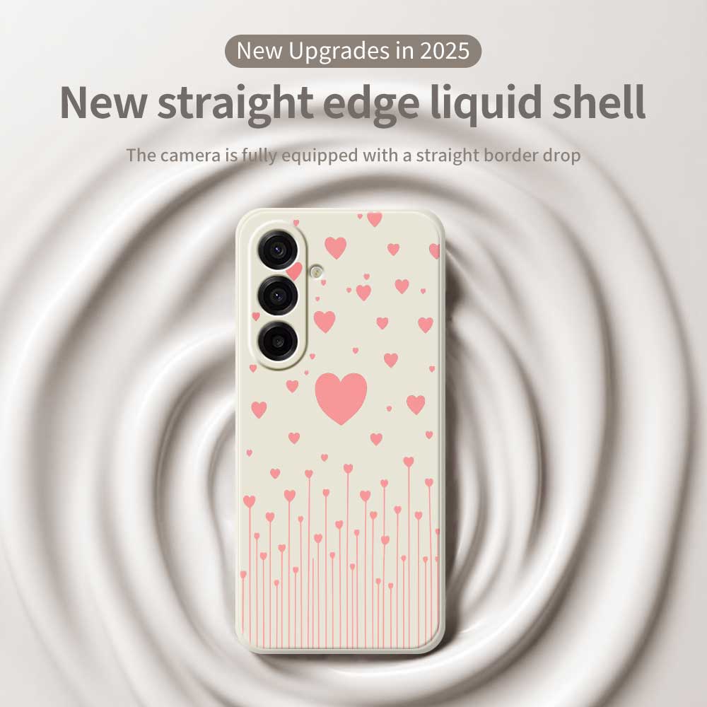 For Samsung Galaxy A17 5G Case Pink Love Pattern Printing Straight Edge TPU Phone Back Cover