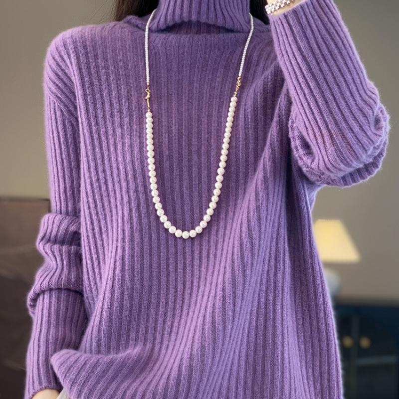 Thickened Pit Strips Piled Collar Cardigan for Women's Autumn and Winter New Skin-friendly and Versatile Cashmere Knitted Base Shirt